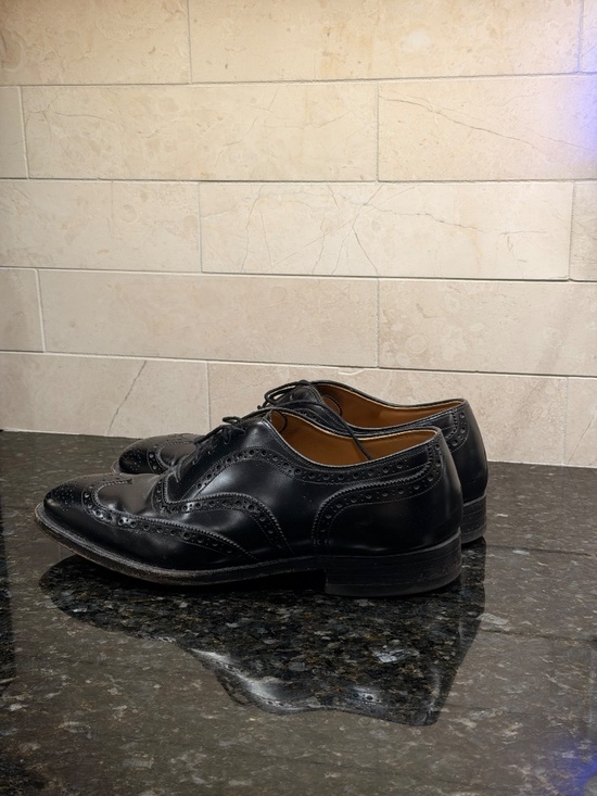 Johnston & Murphy Optima Black Leather Wingtip Oxford Brogues